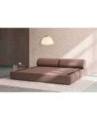 Canapé droit convertible et modulable 3 places en tissu lisse Gemma terracotta - 190x95x70,5 cm