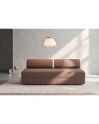 Canapé droit convertible et modulable 3 places en tissu lisse Gemma terracotta - 190x95x70,5 cm