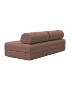 Canapé droit convertible et modulable 3 places en tissu lisse Gemma terracotta - 190x95x70,5 cm