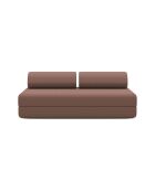 Canapé droit convertible et modulable 3 places en tissu lisse Gemma terracotta - 190x95x70,5 cm