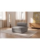 Fauteuil convertible et modulable en tissu tweed Coco gris - 95x95x70,5 cm