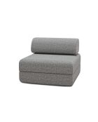Fauteuil convertible et modulable en tissu tweed Coco gris - 95x95x70,5 cm