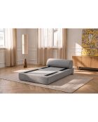 Fauteuil convertible et modulable en tissu tweed Coco gris - 95x95x70,5 cm