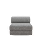 Fauteuil convertible et modulable en tissu tweed Coco gris - 95x95x70,5 cm