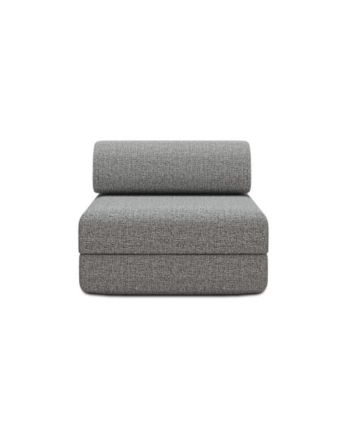 Fauteuil convertible et modulable en tissu tweed Coco gris - 95x95x70,5 cm