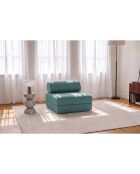 Fauteuil convertible et modulable en tissu lisse Gemma vert - 95x95x70,5 cm