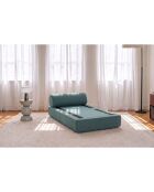 Fauteuil convertible et modulable en tissu lisse Gemma vert - 95x95x70,5 cm