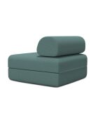 Fauteuil convertible et modulable en tissu lisse Gemma vert - 95x95x70,5 cm