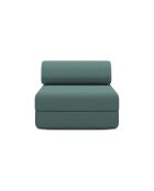 Fauteuil convertible et modulable en tissu lisse Gemma vert - 95x95x70,5 cm