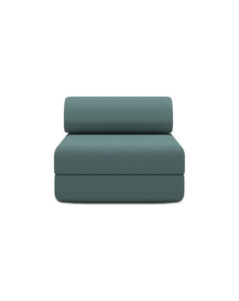 Fauteuil convertible et modulable en tissu lisse Gemma vert - 95x95x70,5 cm