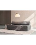 Canapé droit convertible et modulable 3 places en velours côtelé Lincoln gris - 190x95x70,5 cm