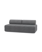 Canapé droit convertible et modulable 3 places en velours côtelé Lincoln gris - 190x95x70,5 cm