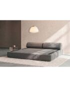 Canapé droit convertible et modulable 3 places en velours côtelé Lincoln gris - 190x95x70,5 cm