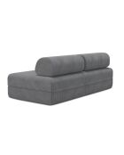 Canapé droit convertible et modulable 3 places en velours côtelé Lincoln gris - 190x95x70,5 cm