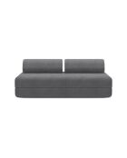 Canapé droit convertible et modulable 3 places en velours côtelé Lincoln gris - 190x95x70,5 cm
