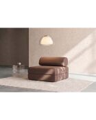 Fauteuil convertible et modulable en tissu lisse Gemma terracotta - 95x95x70,5 cm