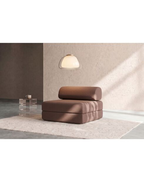 Fauteuil convertible et modulable en tissu lisse Gemma terracotta - 95x95x70,5 cm