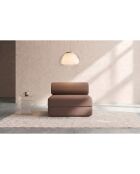 Fauteuil convertible et modulable en tissu lisse Gemma terracotta - 95x95x70,5 cm