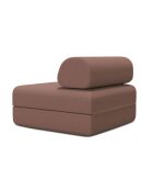 Fauteuil convertible et modulable en tissu lisse Gemma terracotta - 95x95x70,5 cm