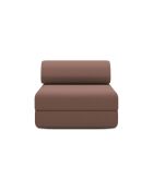 Fauteuil convertible et modulable en tissu lisse Gemma terracotta - 95x95x70,5 cm