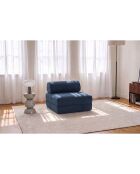 Wandelbarer und modularer Sessel aus Kord xl Tilia blau - 95x95x70,5 cm