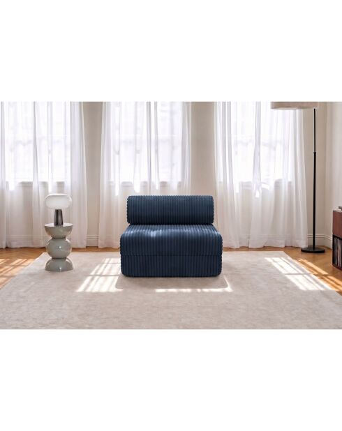 Wandelbarer und modularer Sessel aus Kord xl Tilia blau - 95x95x70,5 cm