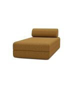Méridienne convertible et modulable en tissu tweed Coco jaune - 190x95x70,5 cm