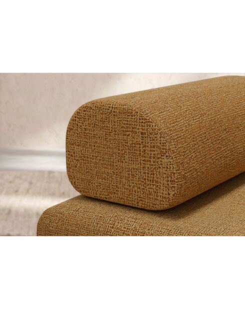 Méridienne convertible et modulable en tissu tweed Coco jaune - 190x95x70,5 cm