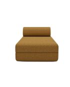 Méridienne convertible et modulable en tissu tweed Coco jaune - 190x95x70,5 cm