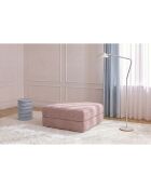 Lincoln, wandelbarer und modularer Hocker aus Kord, 95x95x42 cm, blassrosa
