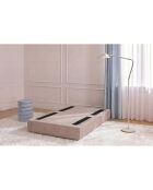 Lincoln, wandelbarer und modularer Hocker aus Kord, 95x95x42 cm, blassrosa