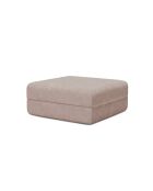 Lincoln, wandelbarer und modularer Hocker aus Kord, 95x95x42 cm, blassrosa
