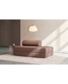 Canapé droit convertible et modulable 2 places en tissu lisse Gemma terracotta - 148x95x70,5 cm