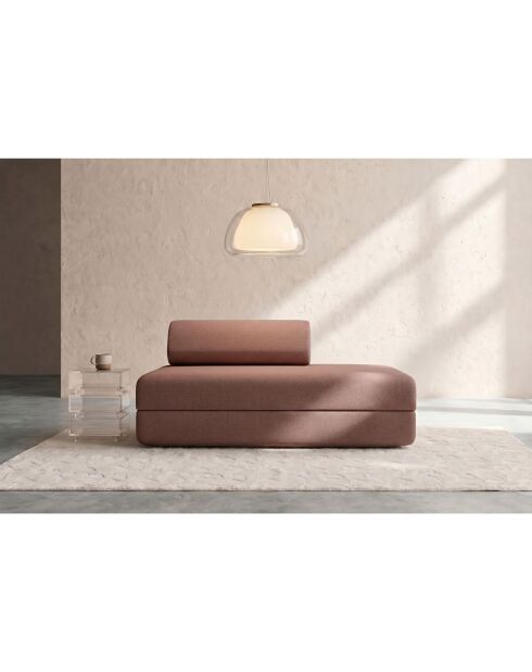 Canapé droit convertible et modulable 2 places en tissu lisse Gemma terracotta - 148x95x70,5 cm