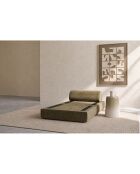 Fauteuil convertible et modulable en velours côtelé Lincoln vert - 95x95x70,5 cm