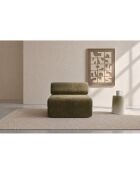 Fauteuil convertible et modulable en velours côtelé Lincoln vert - 95x95x70,5 cm