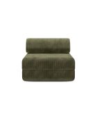 Fauteuil convertible et modulable en velours côtelé Lincoln vert - 95x95x70,5 cm