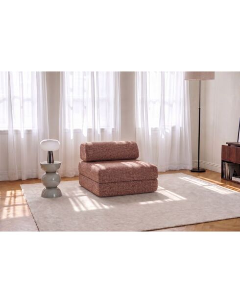 Wandelbarer und modularer Sessel aus rotem Coco-Tweed - 95x95x70,5 cm