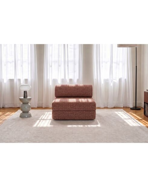 Wandelbarer und modularer Sessel aus rotem Coco-Tweed - 95x95x70,5 cm