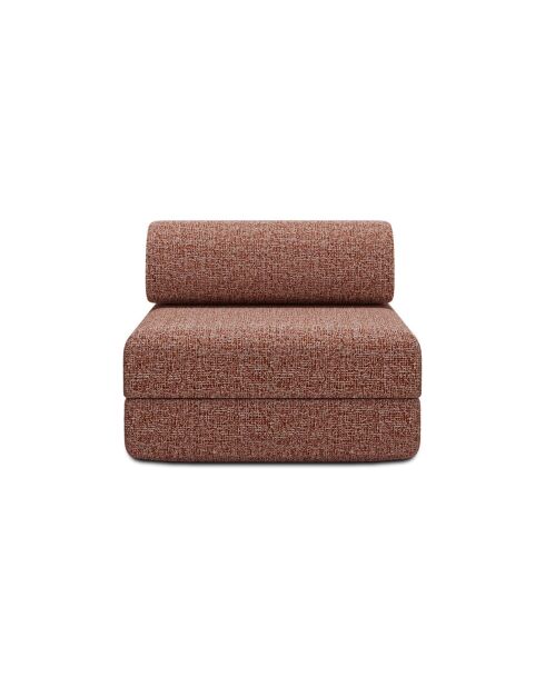 Wandelbarer und modularer Sessel aus rotem Coco-Tweed - 95x95x70,5 cm