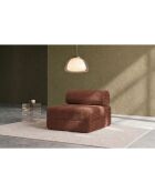 Fauteuil convertible et modulable en velours côtelé xl Tilia terracotta - 95x95x70,5 cm