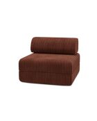 Fauteuil convertible et modulable en velours côtelé xl Tilia terracotta - 95x95x70,5 cm