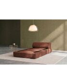 Fauteuil convertible et modulable en velours côtelé xl Tilia terracotta - 95x95x70,5 cm