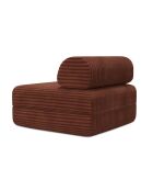 Fauteuil convertible et modulable en velours côtelé xl Tilia terracotta - 95x95x70,5 cm