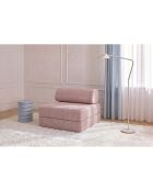 Lichtroze converteerbare en modulaire fauteuil van corduroy Lincoln - 95x95x70,5 cm