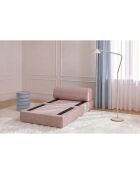 Lichtroze converteerbare en modulaire fauteuil van corduroy Lincoln - 95x95x70,5 cm