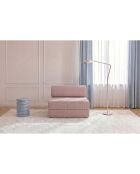 Lichtroze converteerbare en modulaire fauteuil van corduroy Lincoln - 95x95x70,5 cm