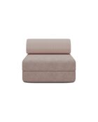 Lichtroze converteerbare en modulaire fauteuil van corduroy Lincoln - 95x95x70,5 cm