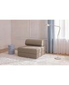 Fauteuil convertible et modulable en tissu lisse Gemma marron - 95x95x70,5 cm