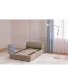 Fauteuil convertible et modulable en tissu lisse Gemma marron - 95x95x70,5 cm